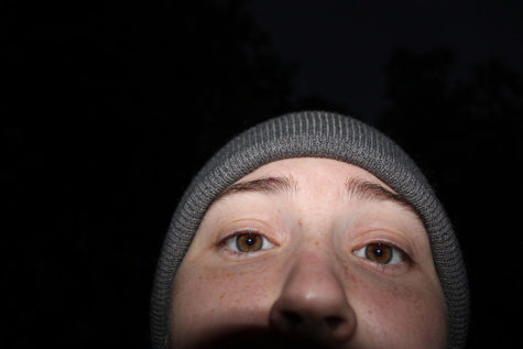 The most commonly known Blair Witch movie poster features one of the film students, crying with a knitted cap on, this is a recreation of that photo.