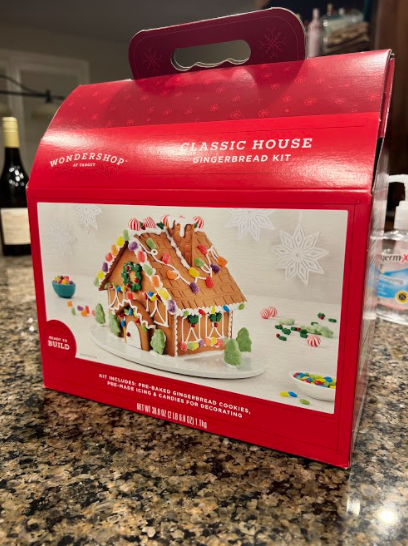 Classic Gingerbread house kit bought at Walmart.
