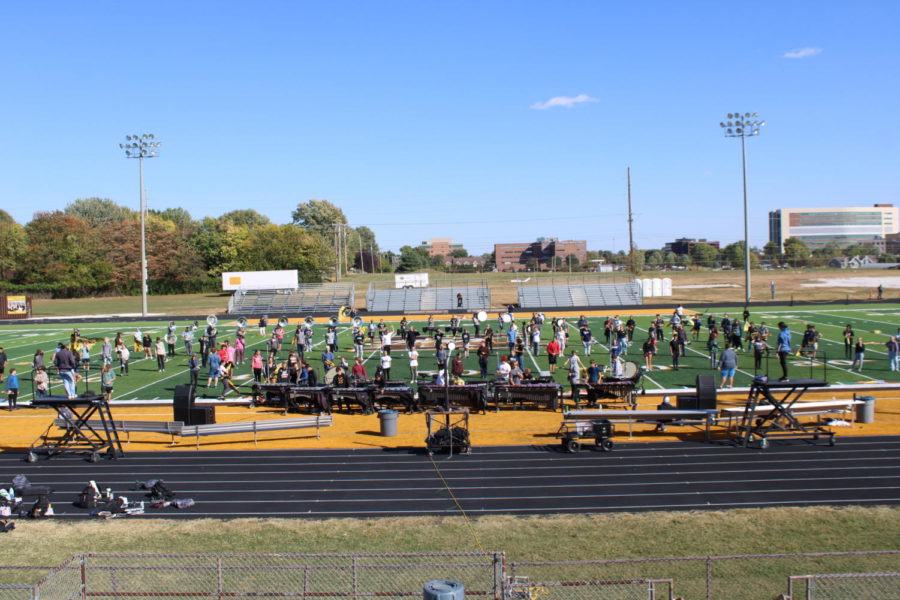 The Band preparing for their competition 