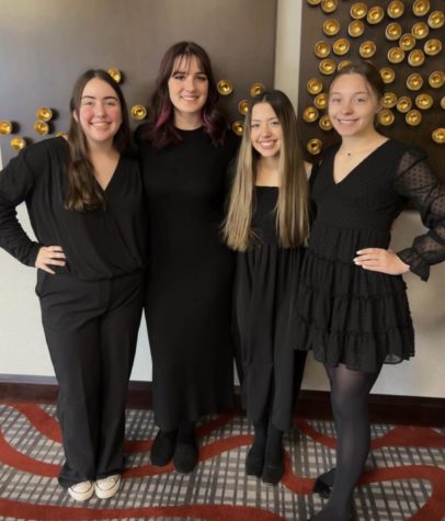 National Honor Choir members Madison Phillips, Olivia Morris, Sloan Roberts, and Jordan Boehme at the 2023 National Conference.