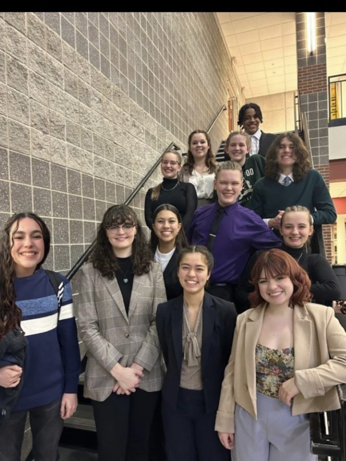 Speech and Debate members at the MSHAA Districts tournament. 
Photo Courtesy: Brynleigh Hill