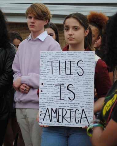 The issue of gun violence has never been far from the school gates. Recently, Kickapoo students decided to take a stand. Photo courtesy of Emma Franklin.