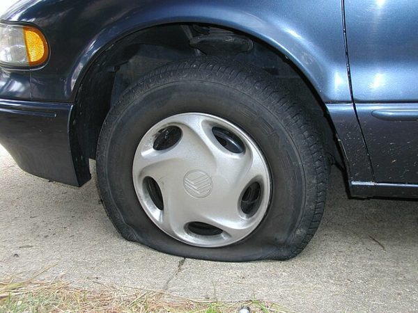 The drivers nightmare, a flat tire.