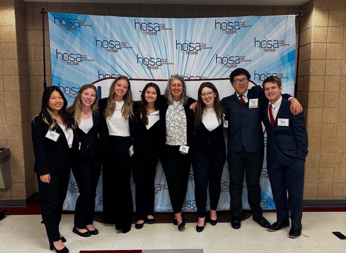 Summer Weems with other HOSA members at last years invitationals. Photo courtesy of Summer Weems.