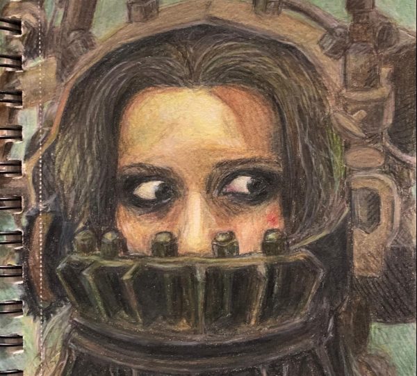 This drawing of Amanda from the Saw franchise was drawn by artist Ellie Lunnen. 