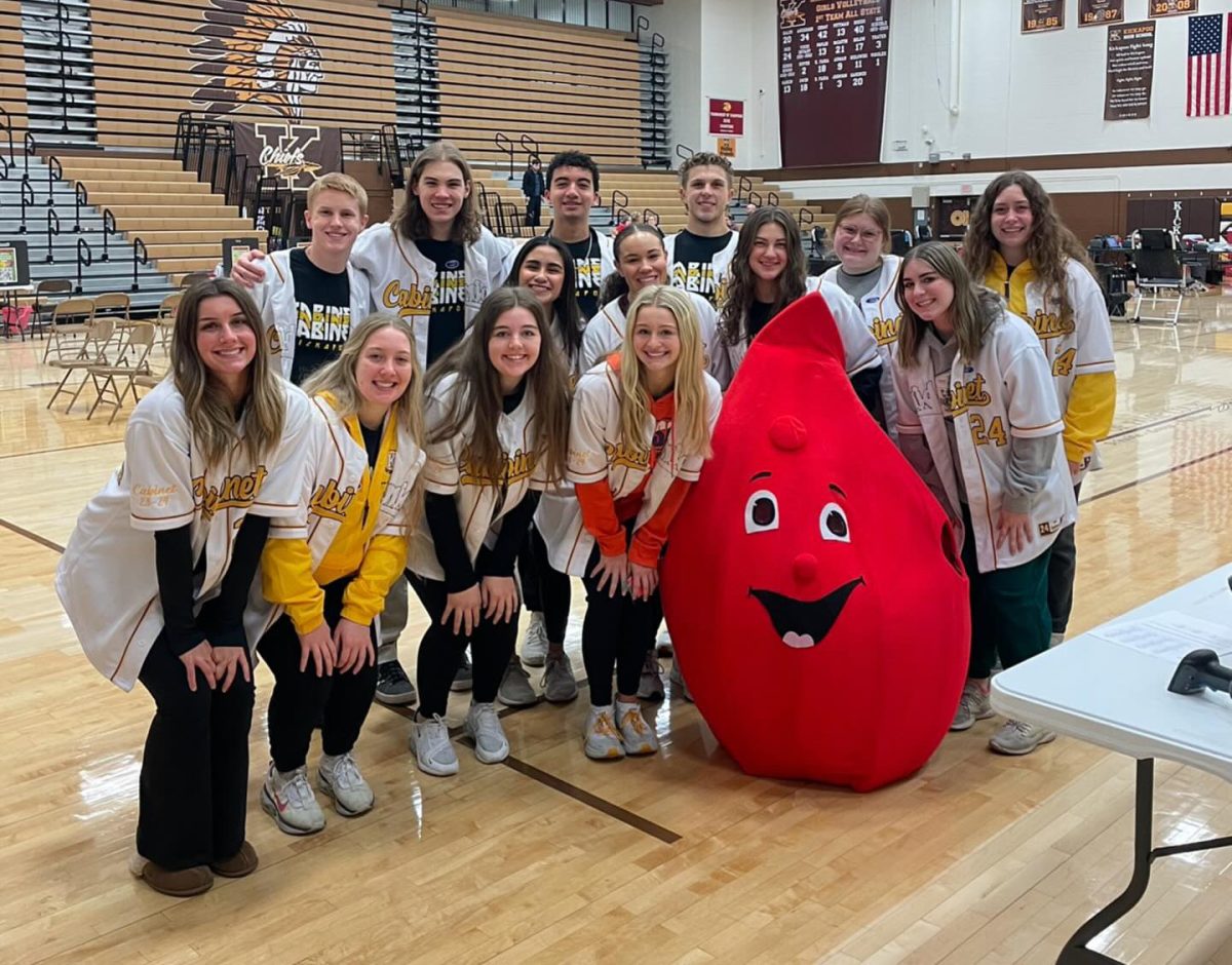 Cabinet hosting our blood drive we hold 3 times a year, in the Fall, Winter, and Spring.