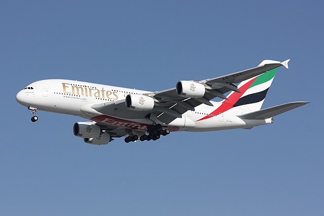 Emirates airbus, similar to the Bombardier plane that collided with the Blackhawk Military helicopter. 