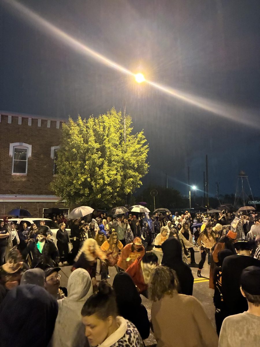 As rain pours, zombies snore. Or do they? The haunt took place on a rainy Saturday night as the zombies dance with courage.