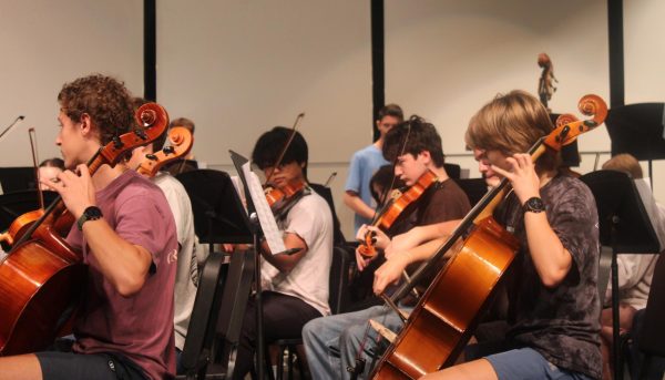 During their last rehearsal before their fall concert, the Advanced Orchestra students feel the pressure of their upcoming performance. 
