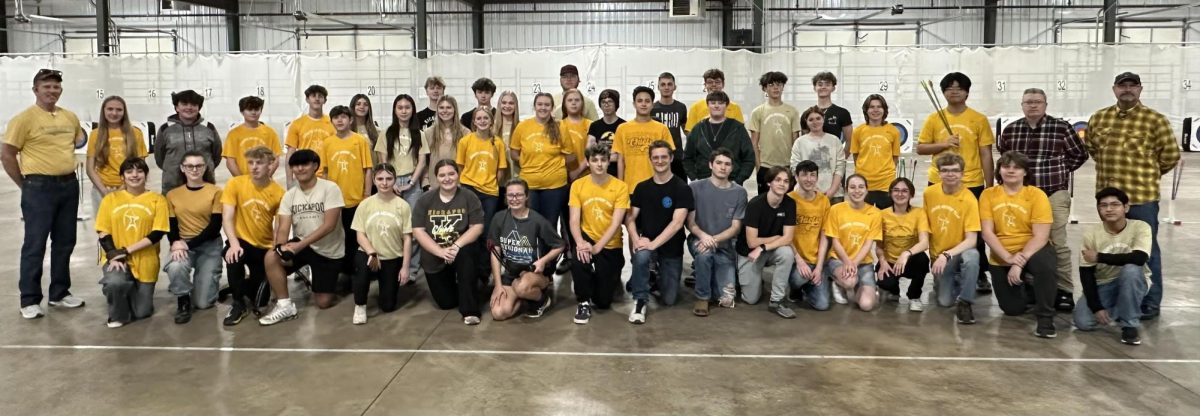 Picture of archery at their all city tournament, which allowed them to go to state as well as qualify for nationals. (Photo courtesy of Coach Eric Brown).

